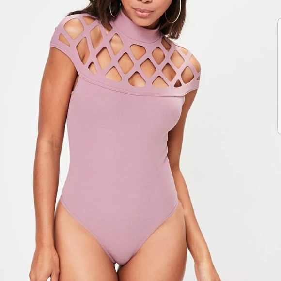 LAST! "Ashlyn" High Neck Cutout Bodysuit Black - Picture 5 of 5